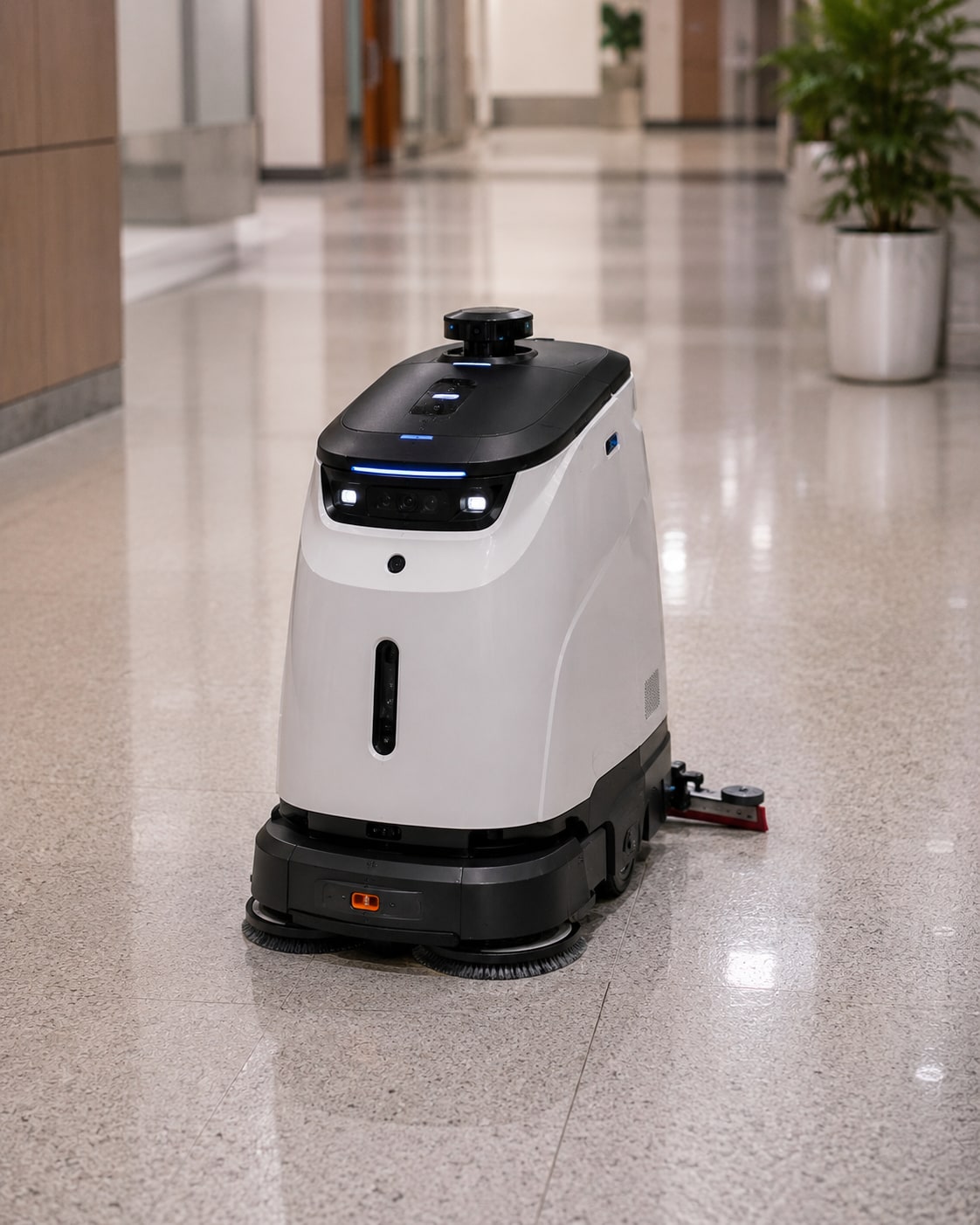 Cleaning and disinfection robots for facilities and floor care